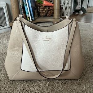 Kate Spade Tan and White Shoulder Bag
